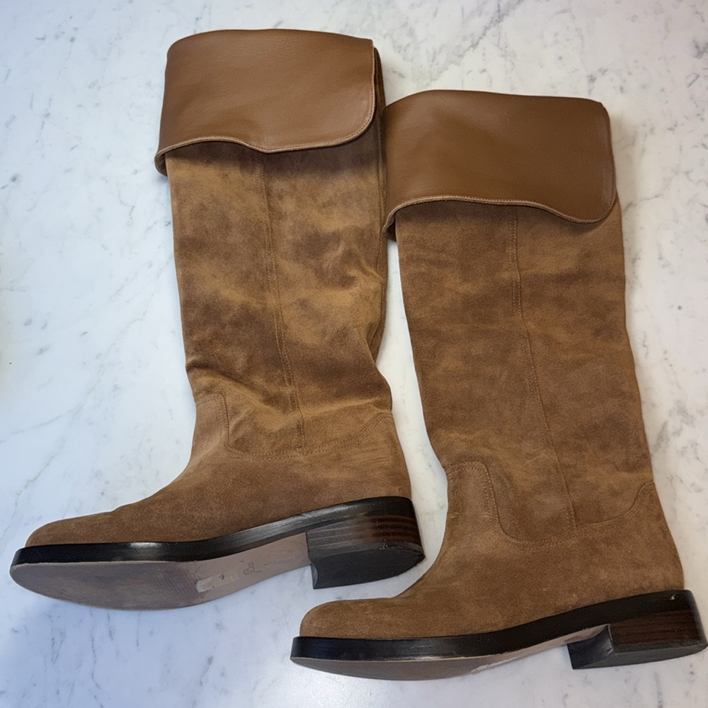 J Crew Boots Suede over-the-knee riding Womens Size 7 - Picture 6 of 11